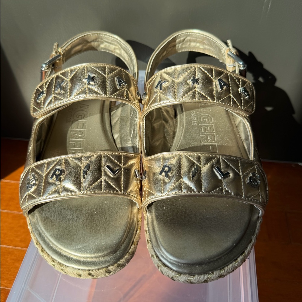 Size 8M | Karl Lagerfeld Paris | Gold Sandals